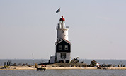 Vista del faro de Marken
