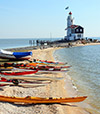 Vista del faro de Marken