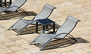 Sun beds by the pool