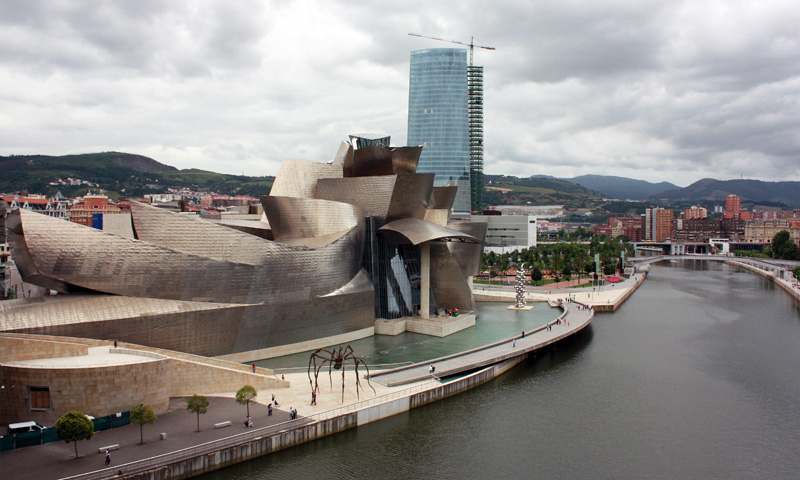 The Guggenheim, the estuary and the building of Iberdrola